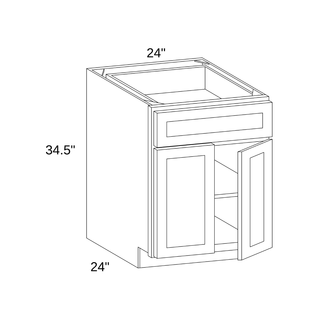 B24 - Base Single Drawer Double Doors
