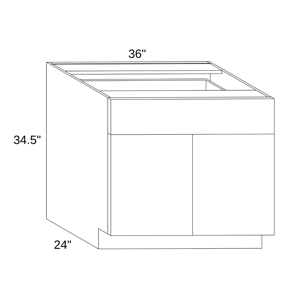 B36 - Base Single Drawer Double Doors