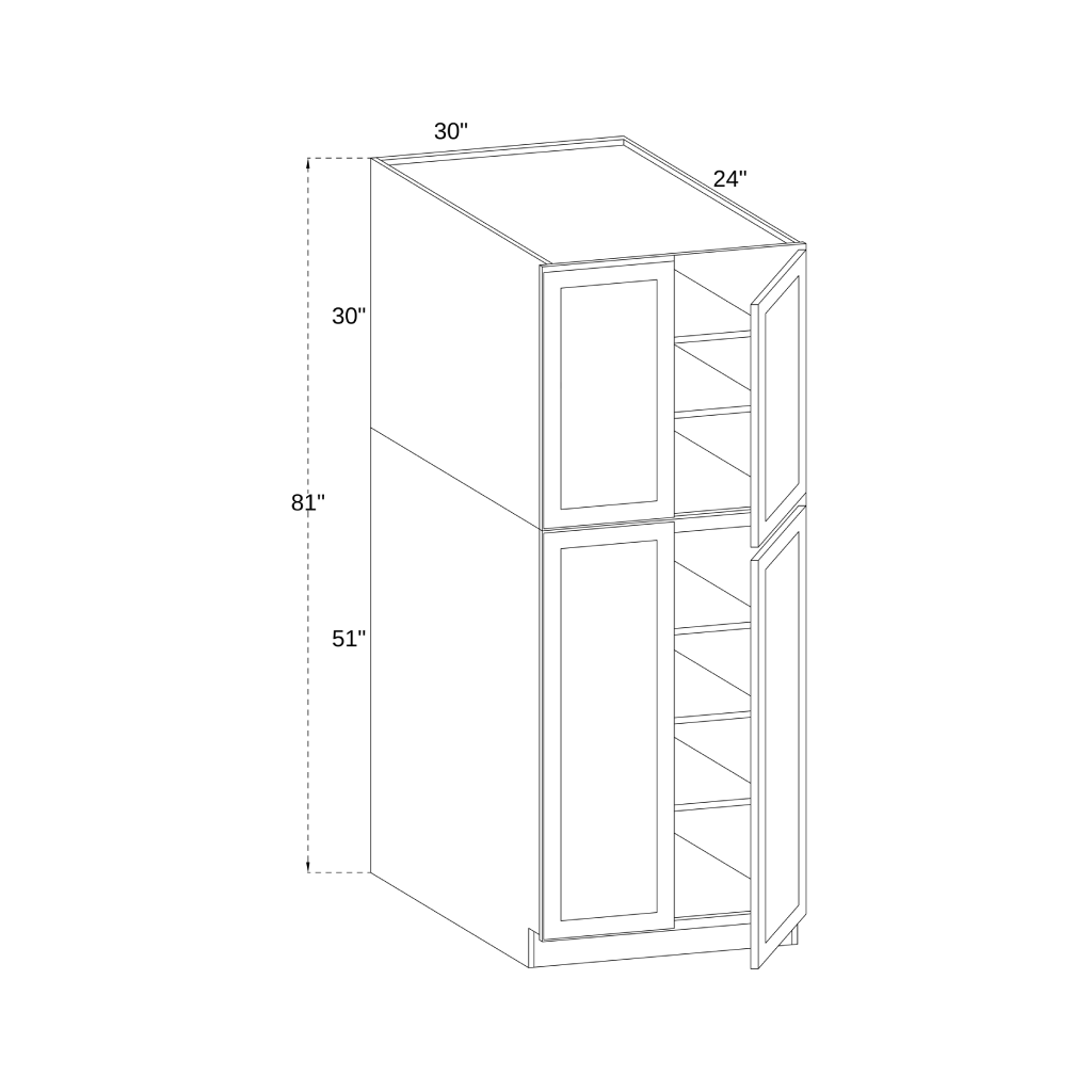 PC3081 - UTILITY PANTRY CABINET