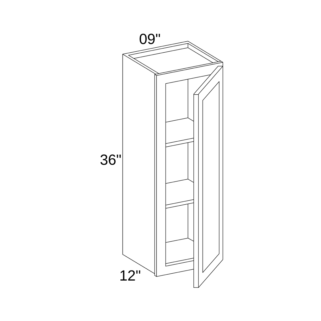 W0936 - WALL SINGLE DOOR CABINET