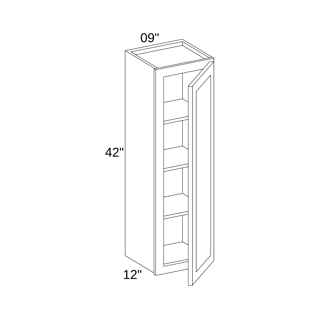 W0942 - WALL SINGLE DOOR CABINET