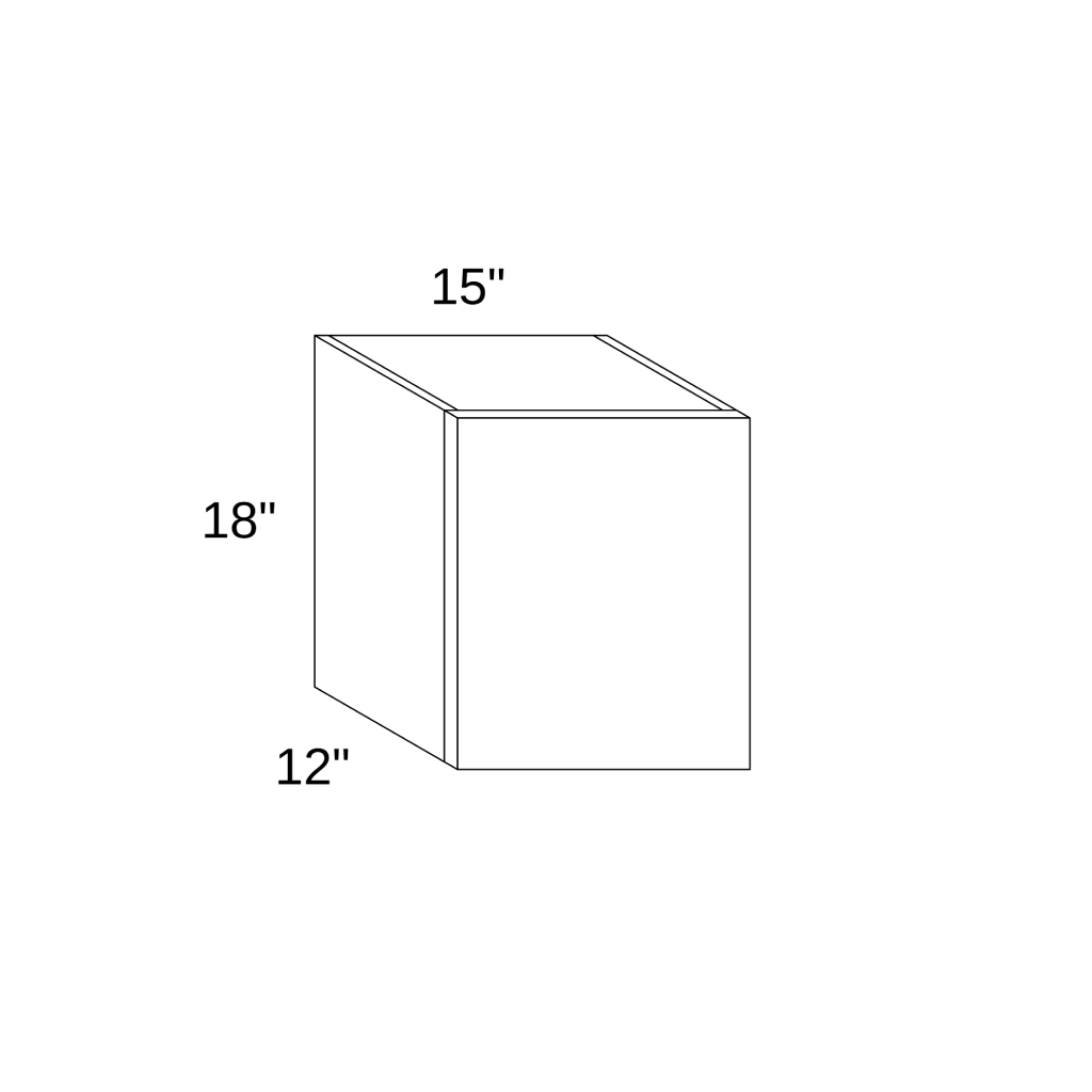 W1518 - WALL SINGLE DOOR CABINET