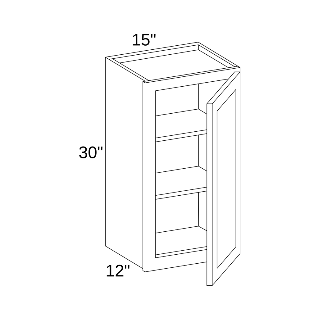 W1530 - WALL SINGLE DOOR CABINET