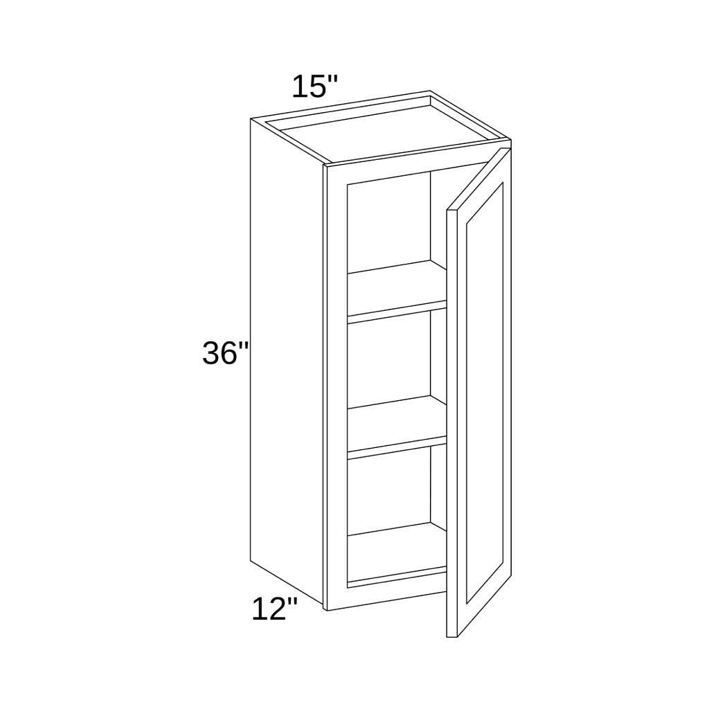 W1536 - WALL SINGLE DOOR CABINET