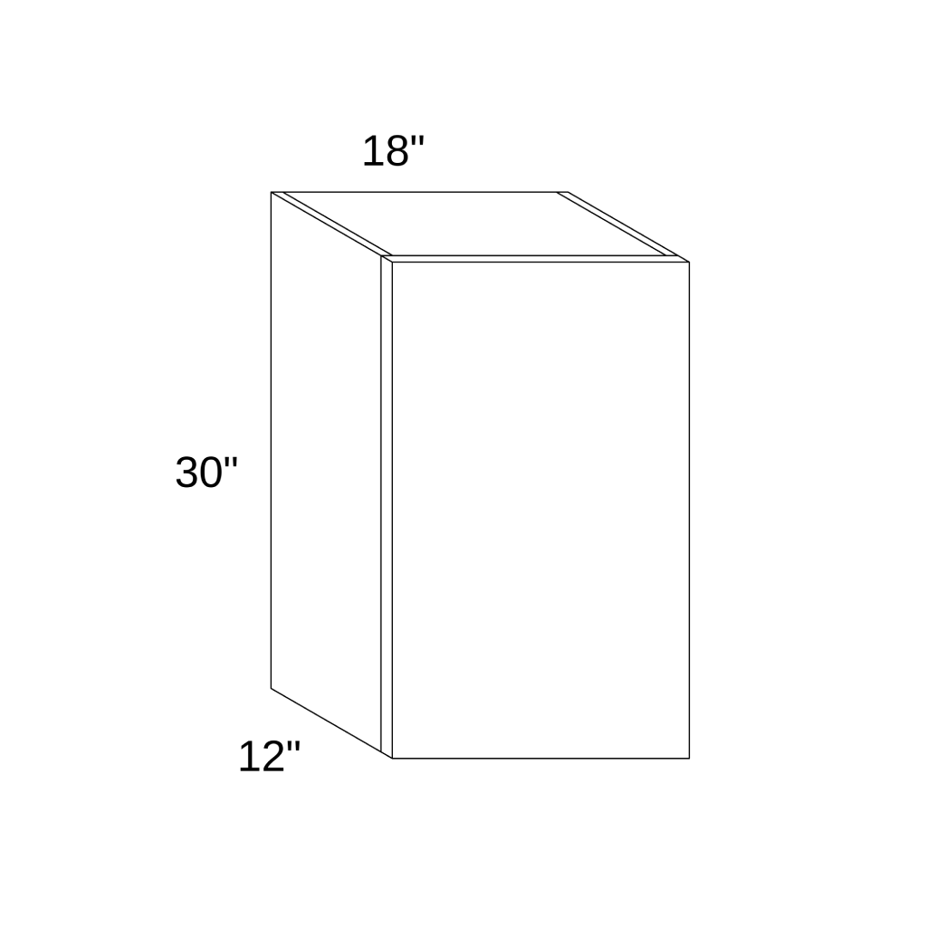W1830 - WALL SINGLE DOOR CABINET