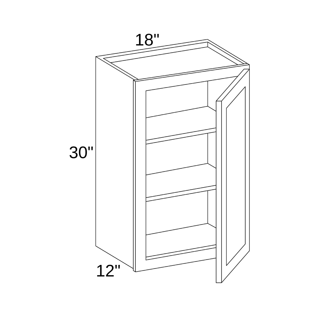 W1830 - WALL SINGLE DOOR CABINET