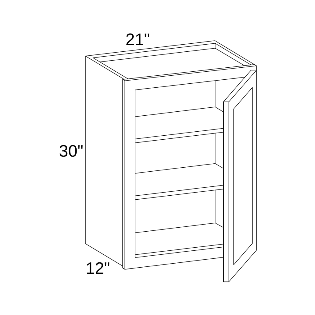 W2130 - WALL SINGLE DOOR CABINET
