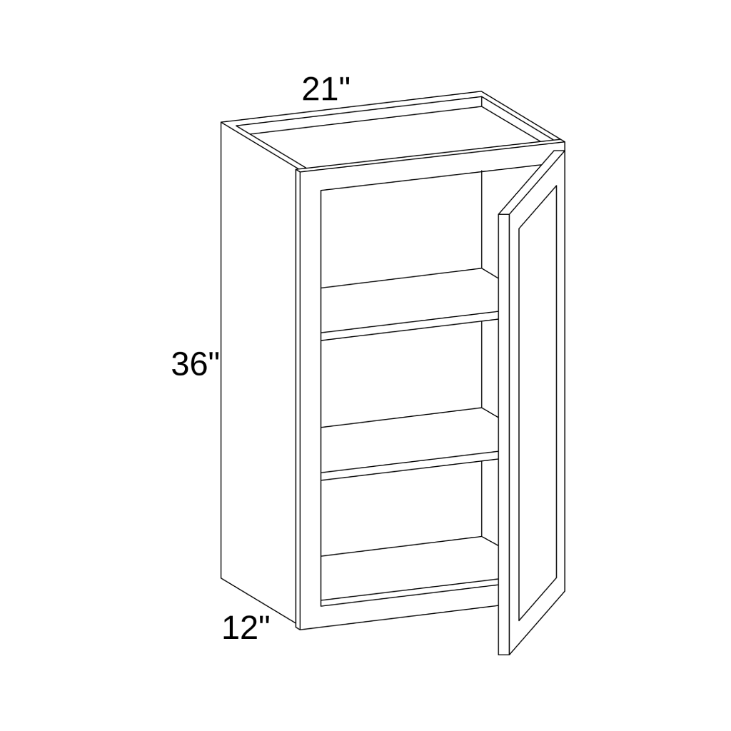 W2136 - WALL SINGLE DOOR CABINET