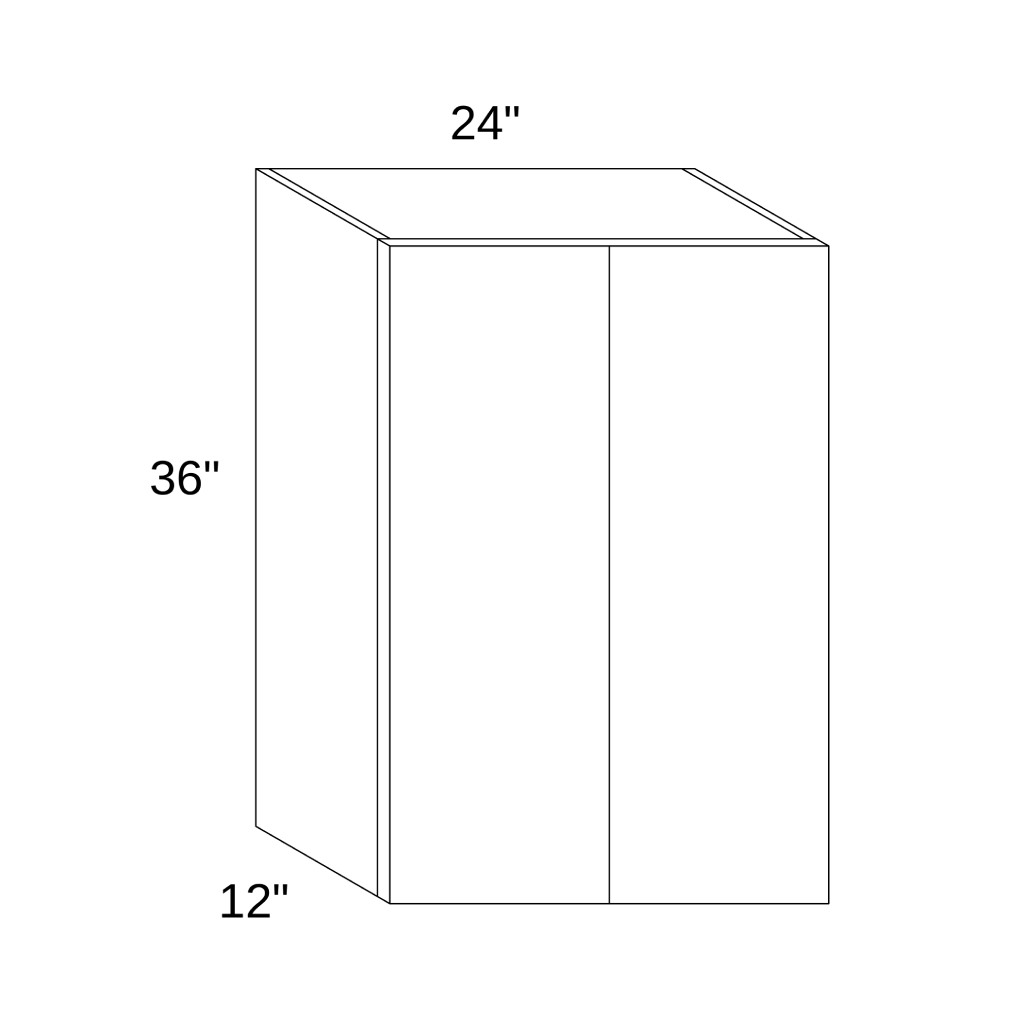 W2436 - WALL DOUBLE DOORS CABINET