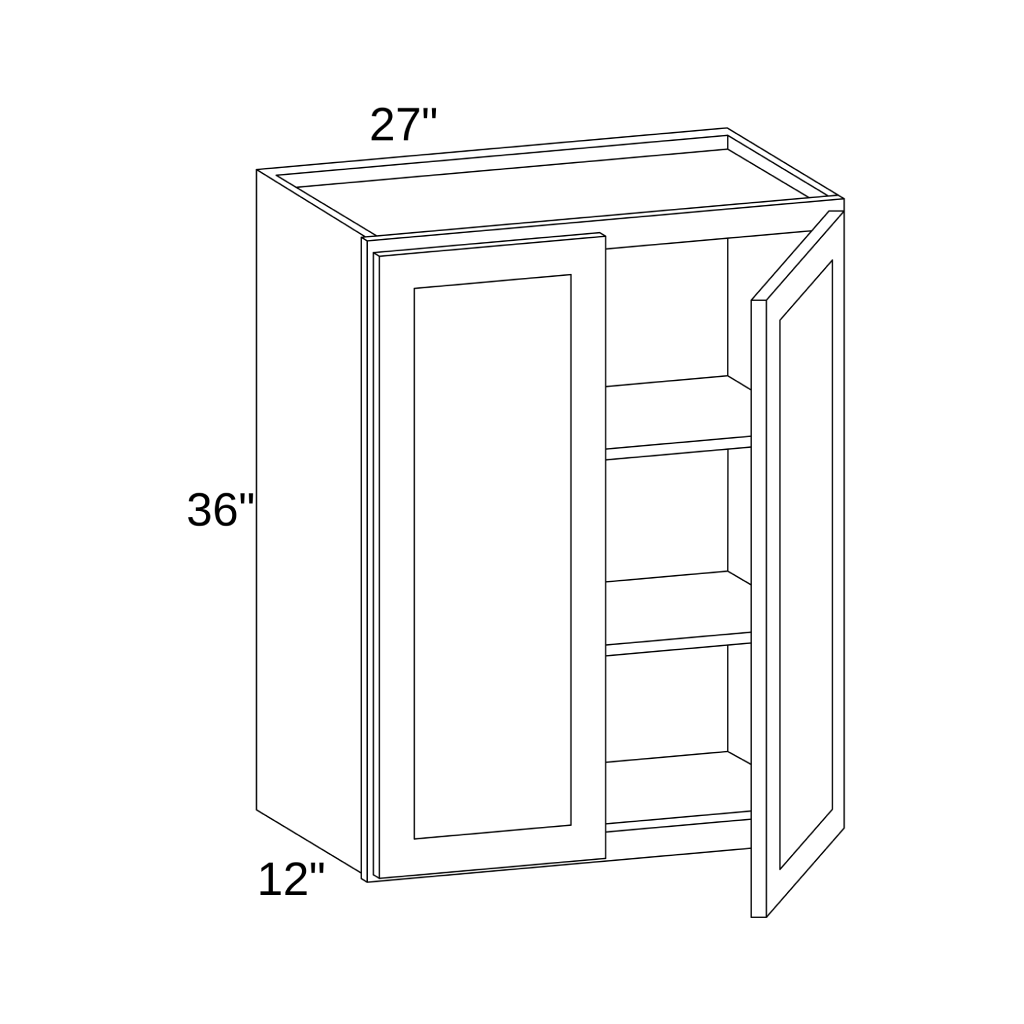 W2736 - WALL DOUBLE DOORS CABINET