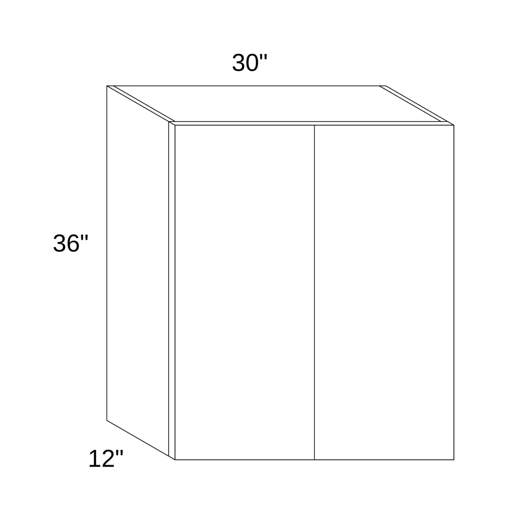 W3036 - WALL DOUBLE DOORS CABINET