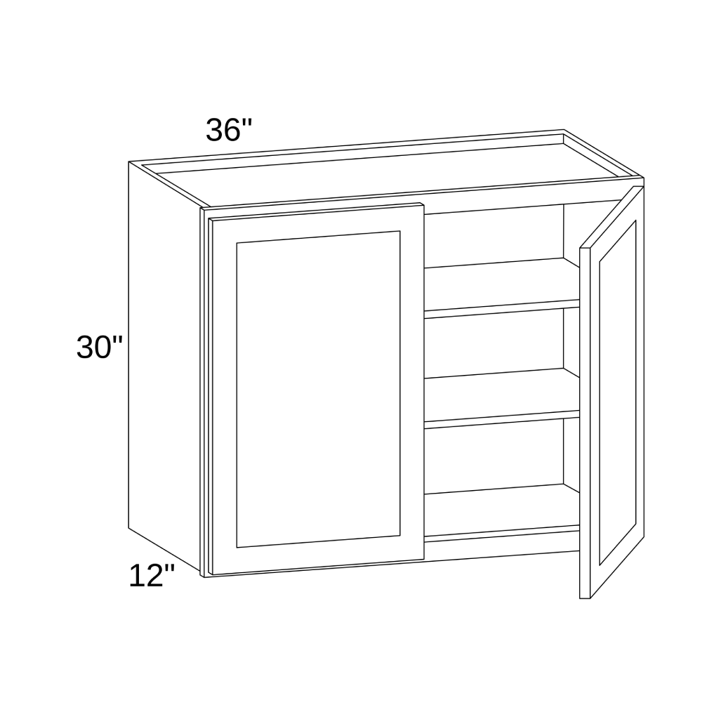 W3630 - WALL DOUBLE DOORS CABINET