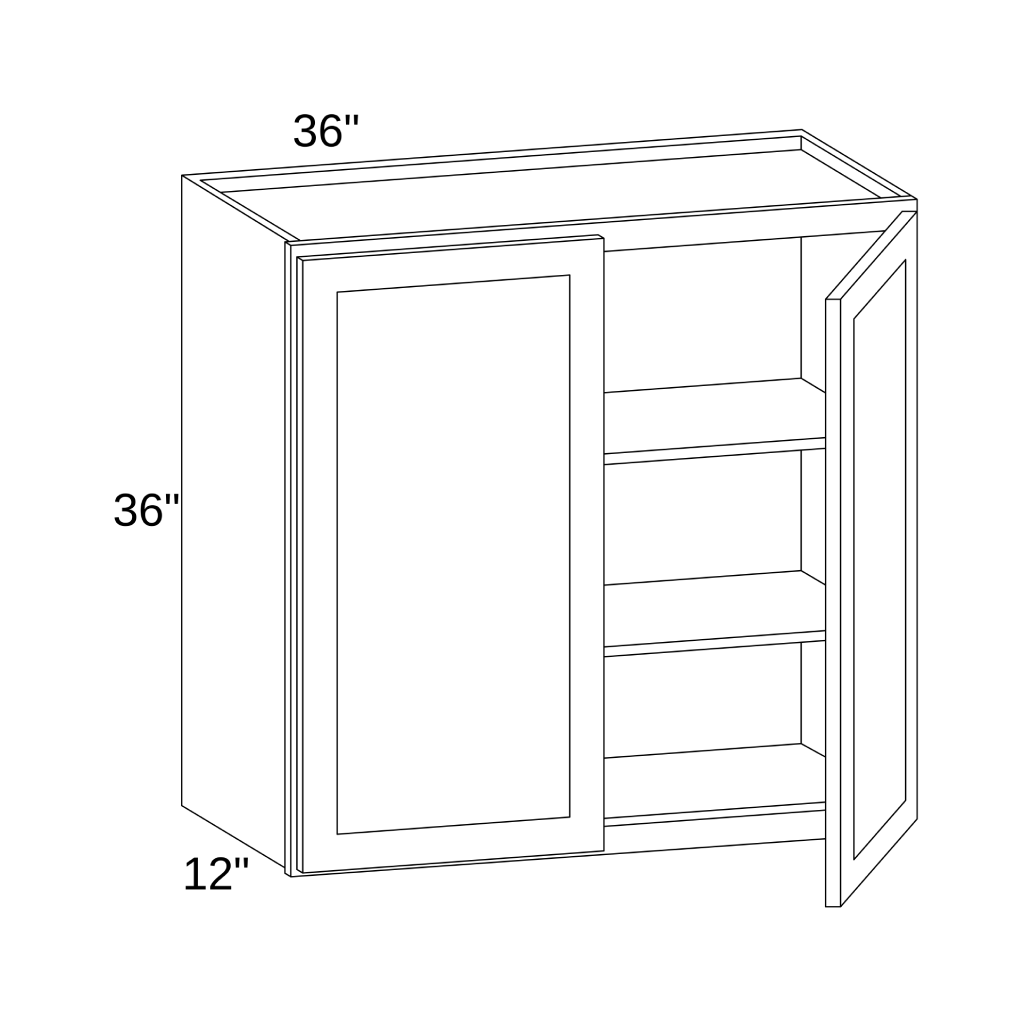 W3636 - WALL DOUBLE DOORS CABINET