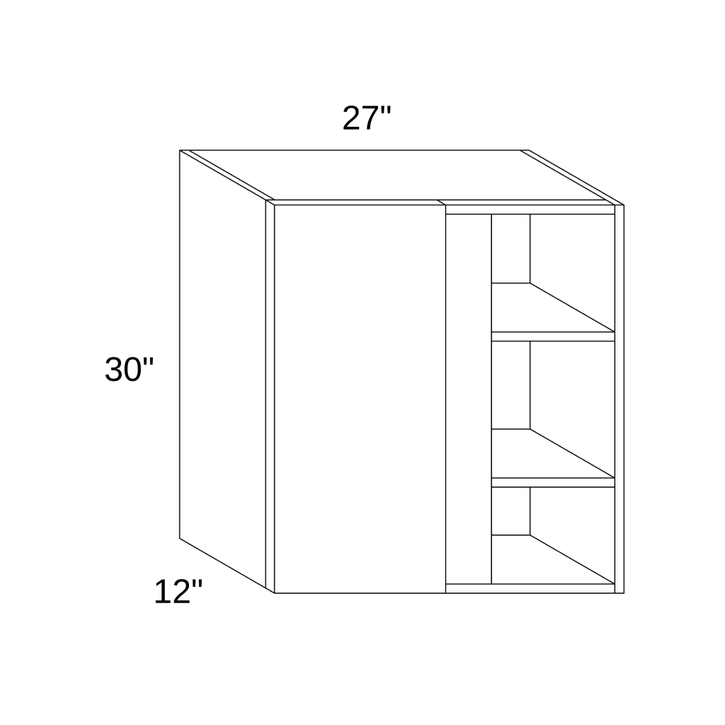 WBC2730 - WALL BLIND CORNER CABINET