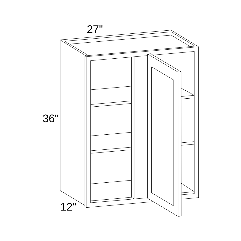 WBC2736 - WALL BLIND CORNER CABINET
