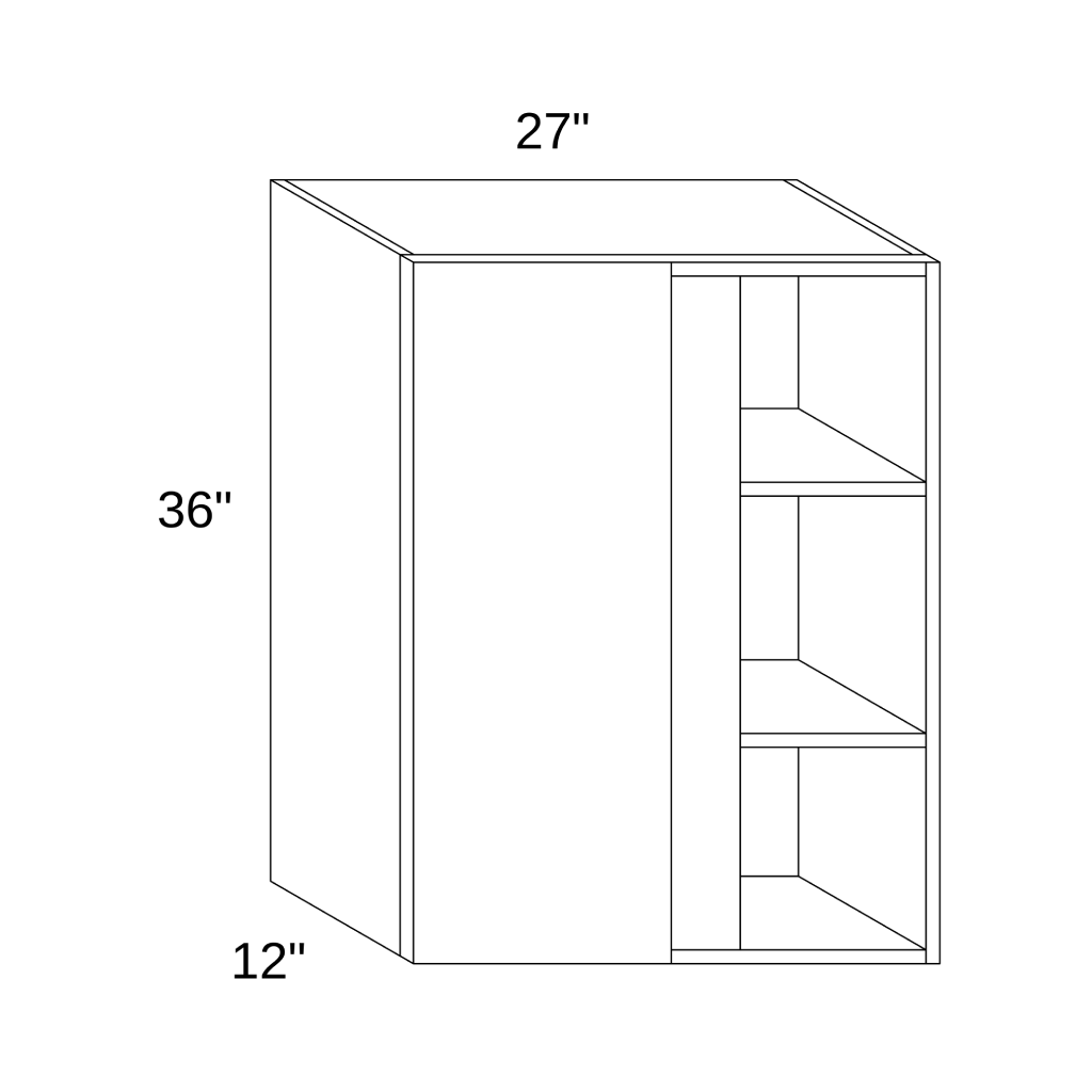 WBC2736 - WALL BLIND CORNER CABINET