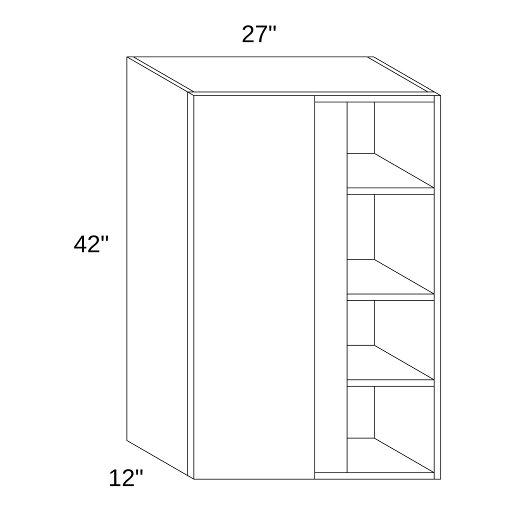 WBC2742 - WALL BLIND CORNER CABINET
