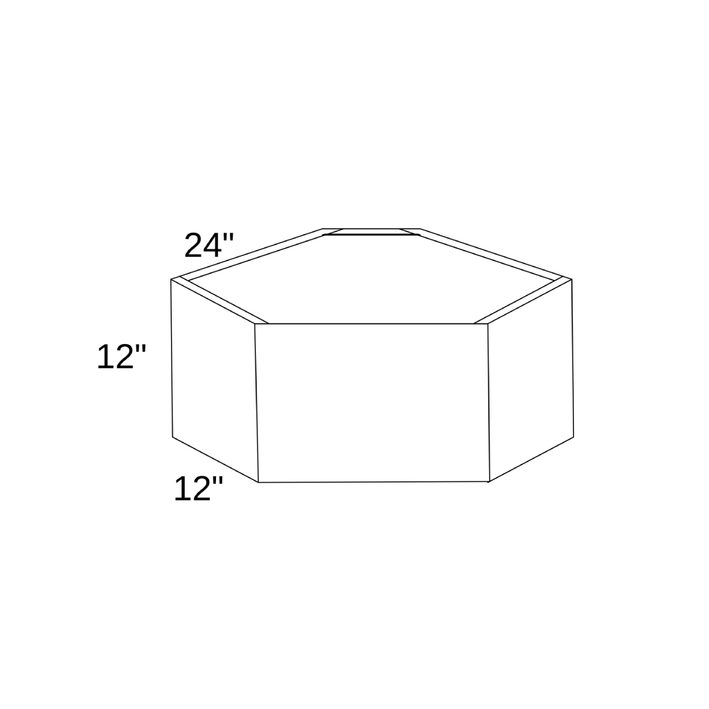 WDC2412 - WALL DIAGONAL CORNER CABINET
