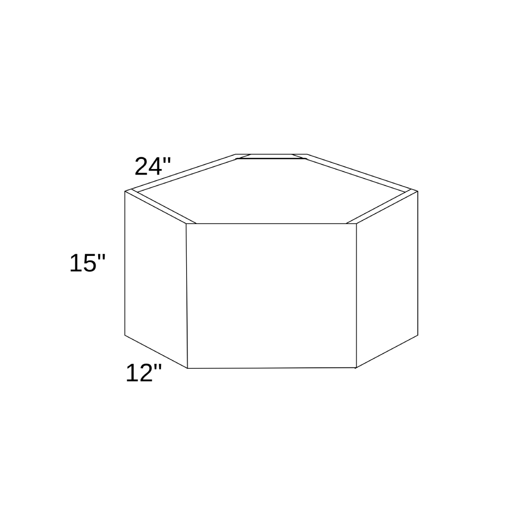 WDC2415 - WALL DIAGONAL CORNER CABINET