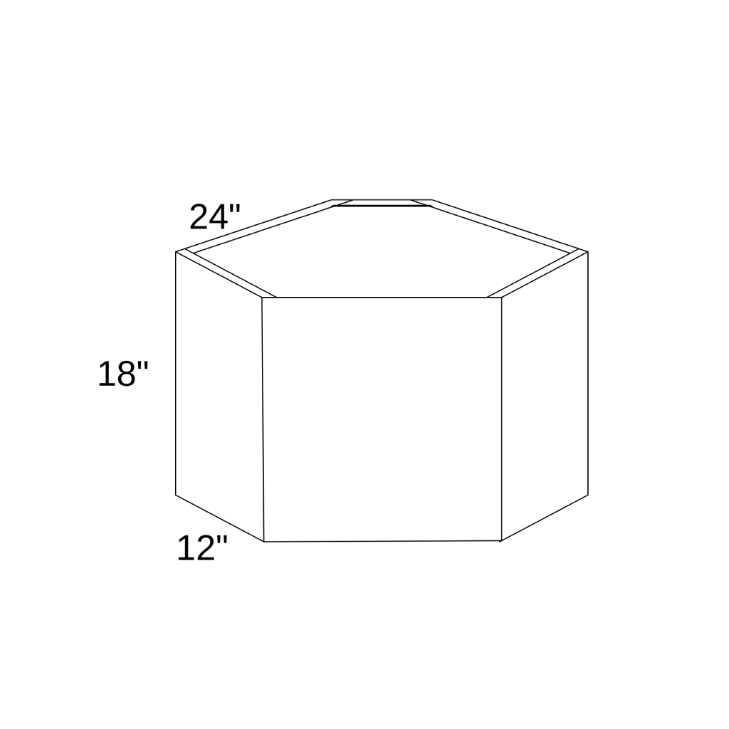 WDC2418 - WALL DIAGONAL CORNER CABINET