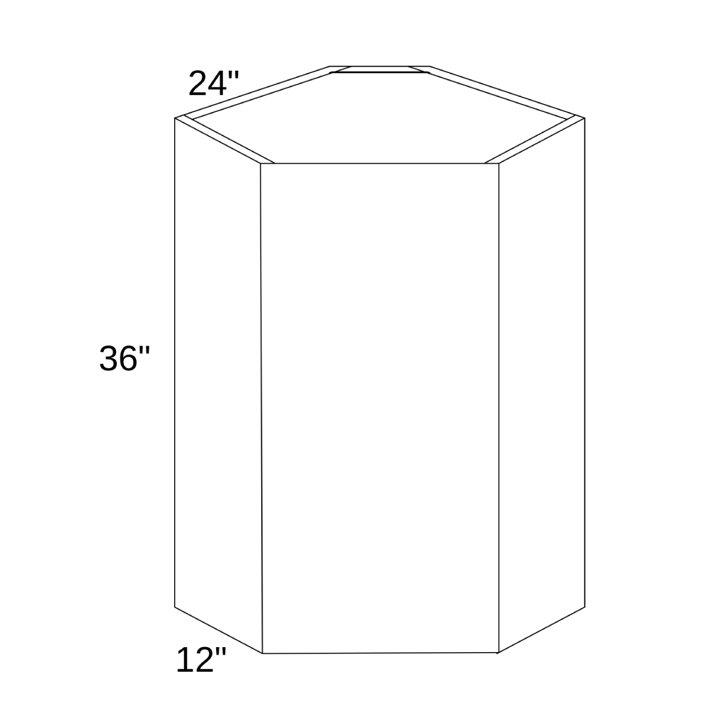 WDC2436 - WALL DIAGONAL CORNER CABINET