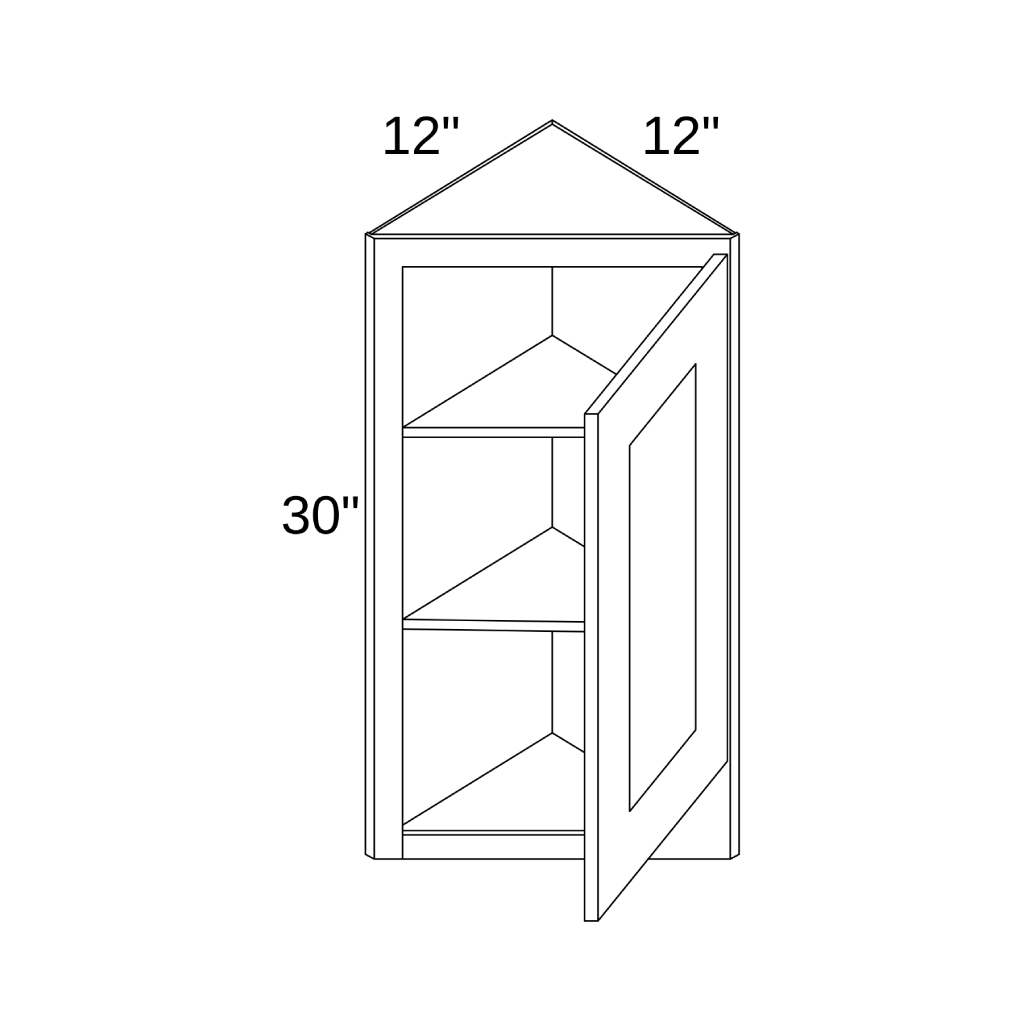 WEA1230 - WALL END ANGLE CABINET