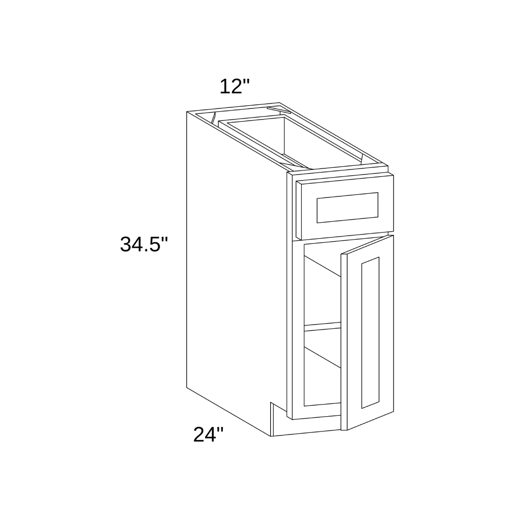 B12 - Base Single Drawer Single Door