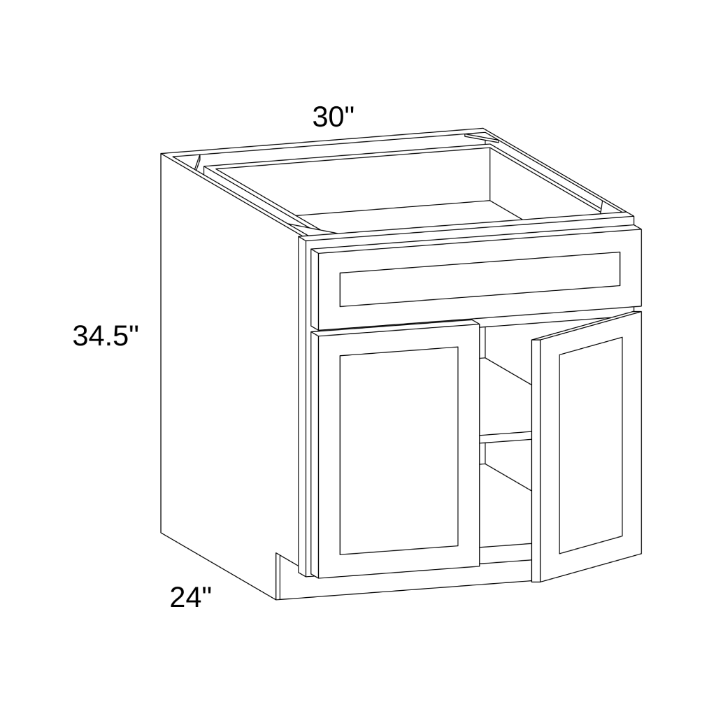 B30 - Base Single Drawer Double Doors