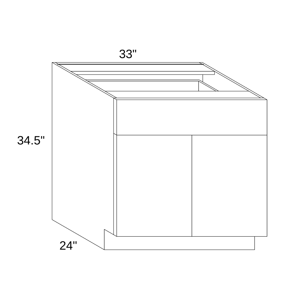 B33 - Base Single Drawer Double Doors