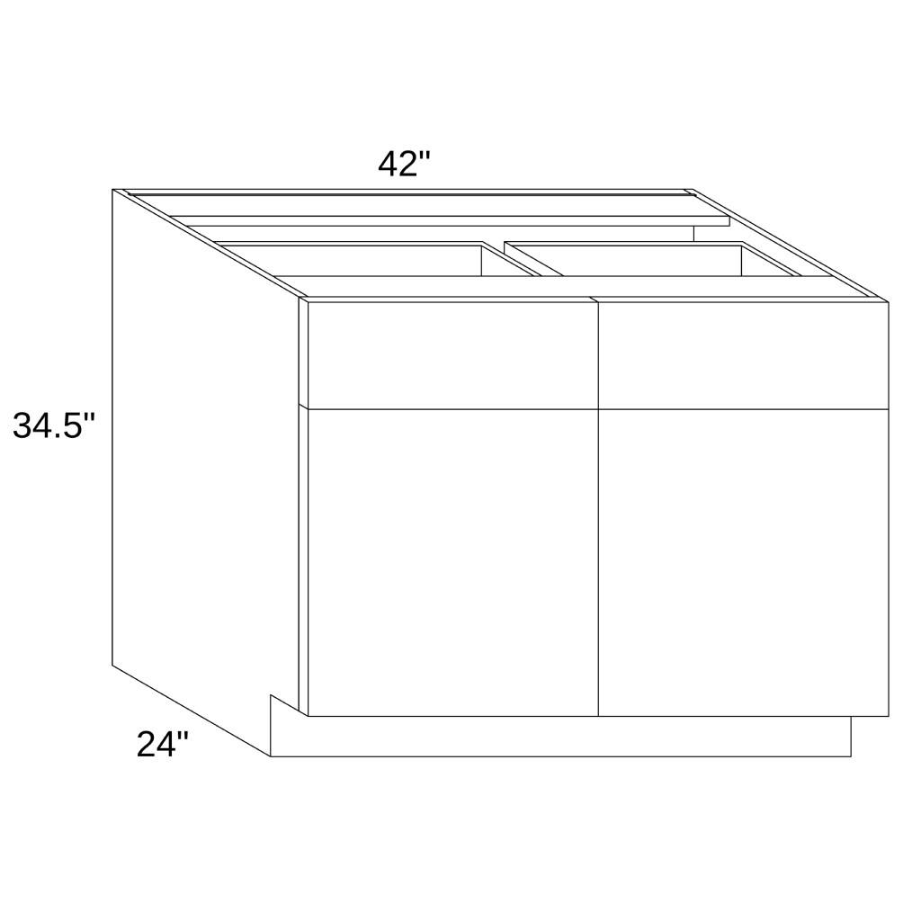 B42 - Base Double Drawer Double Doors
