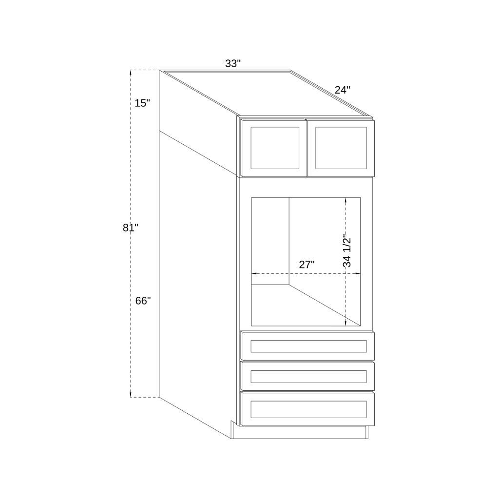OC3381 - DOUBLE OVEN CABINET