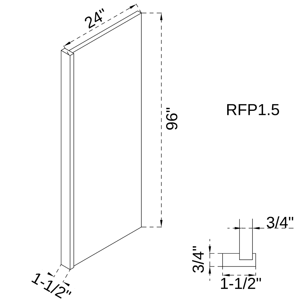 RFPR1.5 - REFRIGERATOR END filler 1.5"W