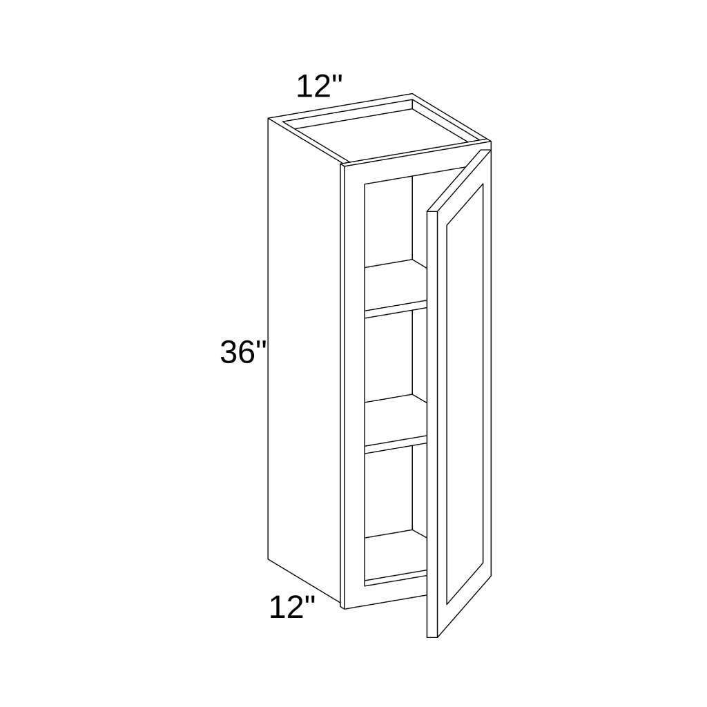 W1236 - WALL SINGLE DOOR CABINET