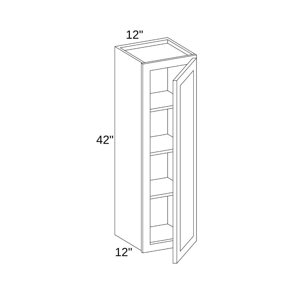W1242 - WALL SINGLE DOOR CABINET