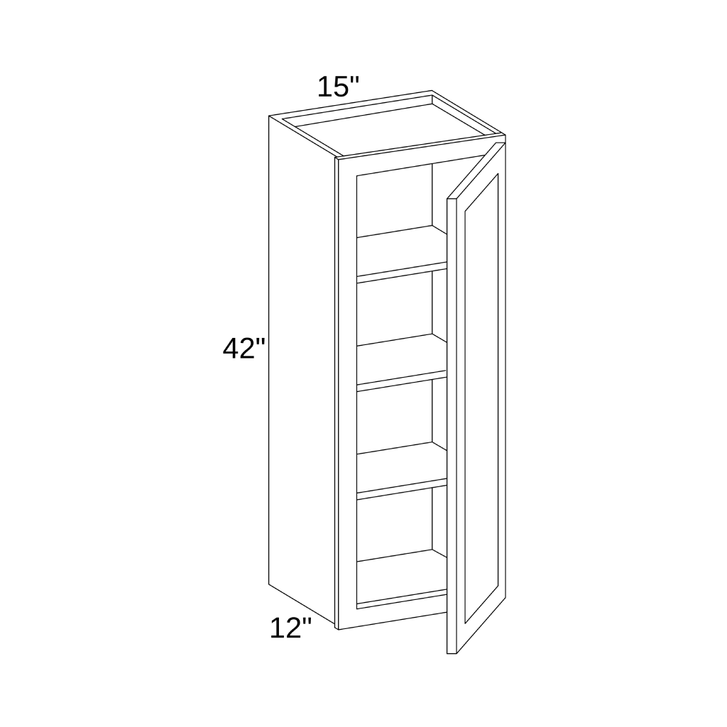 W1542 - WALL SINGLE DOOR CABINET