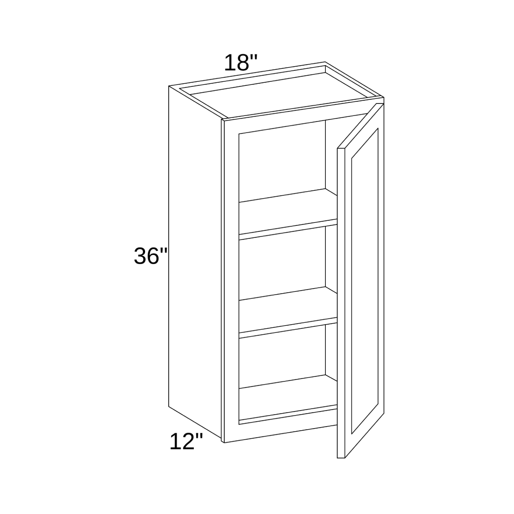 W1836 - WALL SINGLE DOOR CABINET