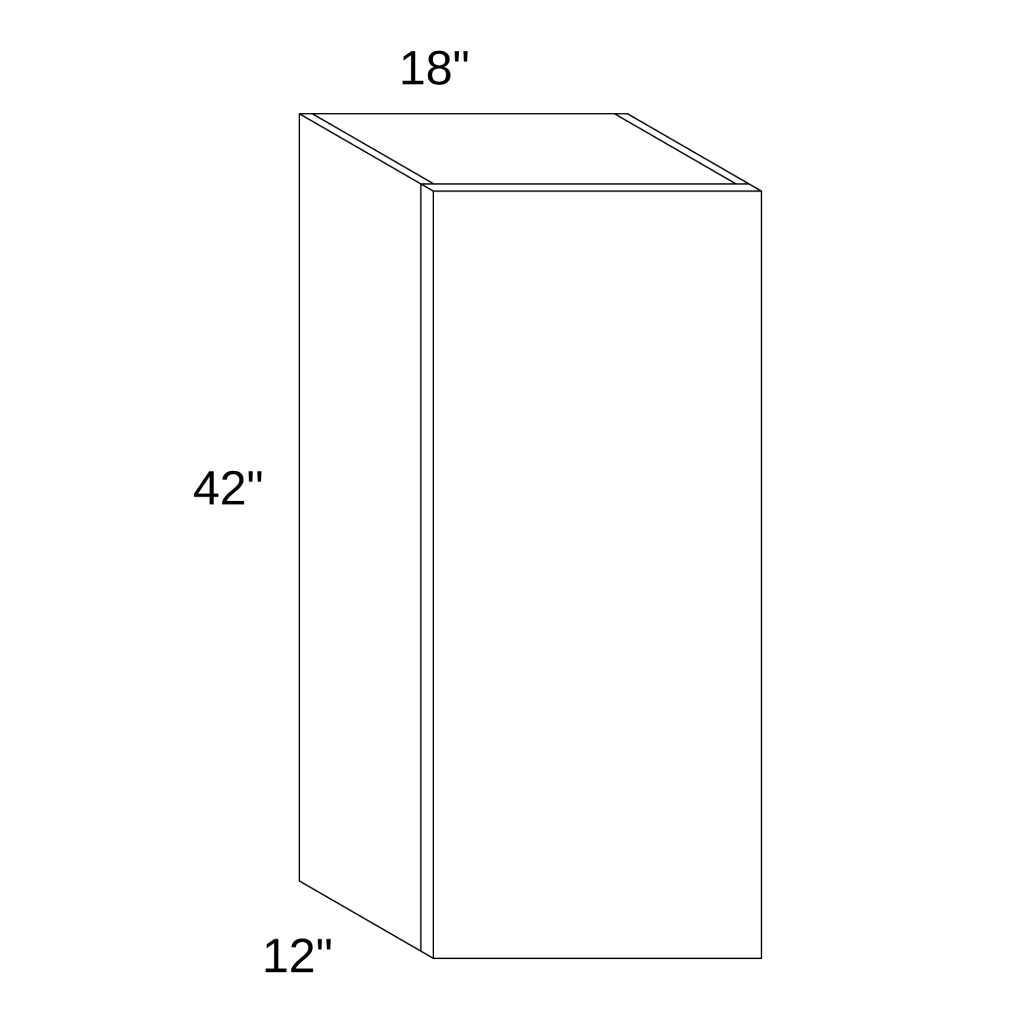 W1842 - WALL SINGLE DOOR CABINET