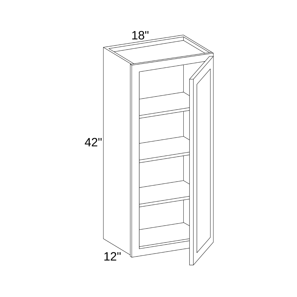 W1842 - WALL SINGLE DOOR CABINET