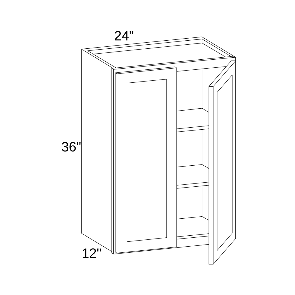 W2436 - WALL DOUBLE DOORS CABINET