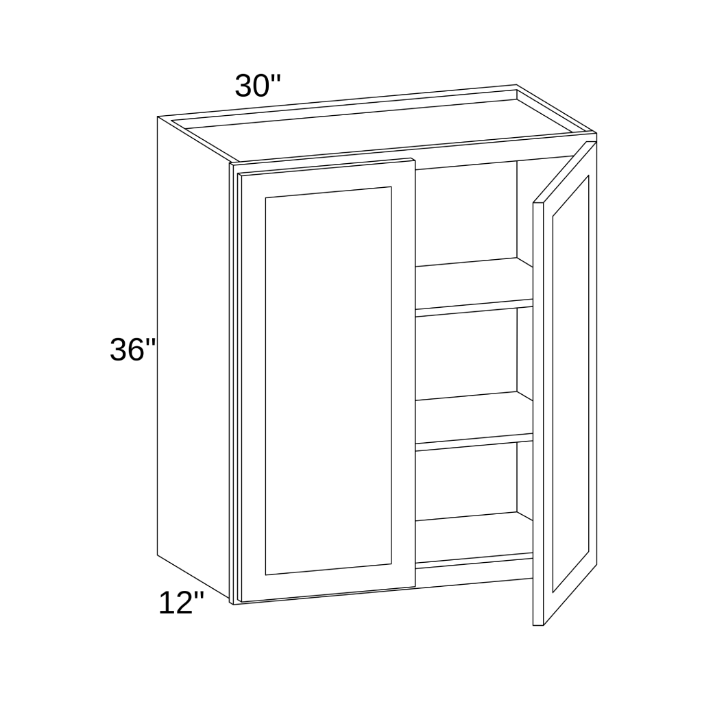 W3036 - WALL DOUBLE DOORS CABINET