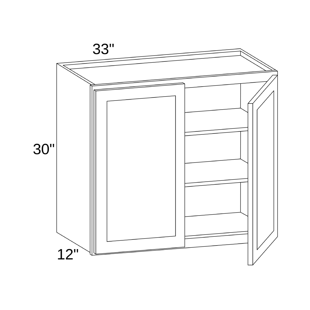 W3330 - WALL DOUBLE DOORS CABINET