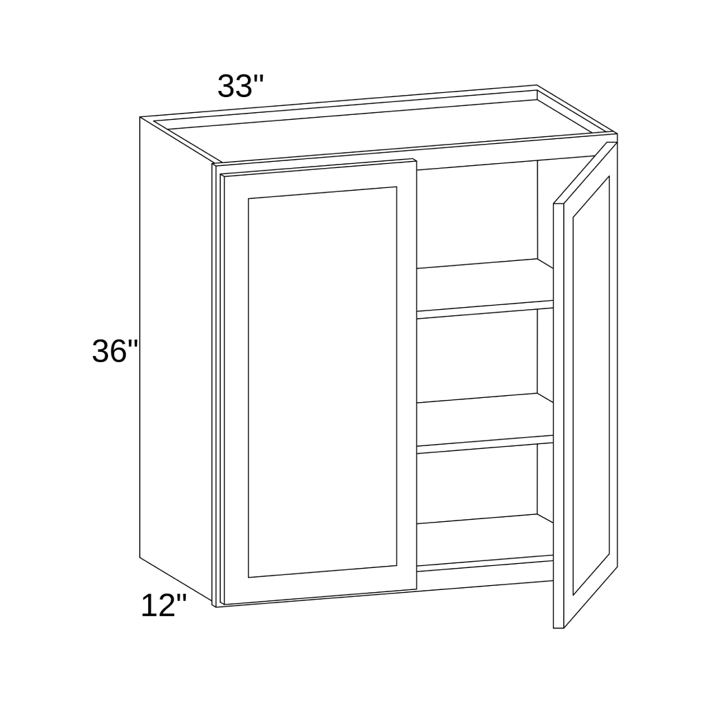 W3336 - WALL DOUBLE DOORS CABINET