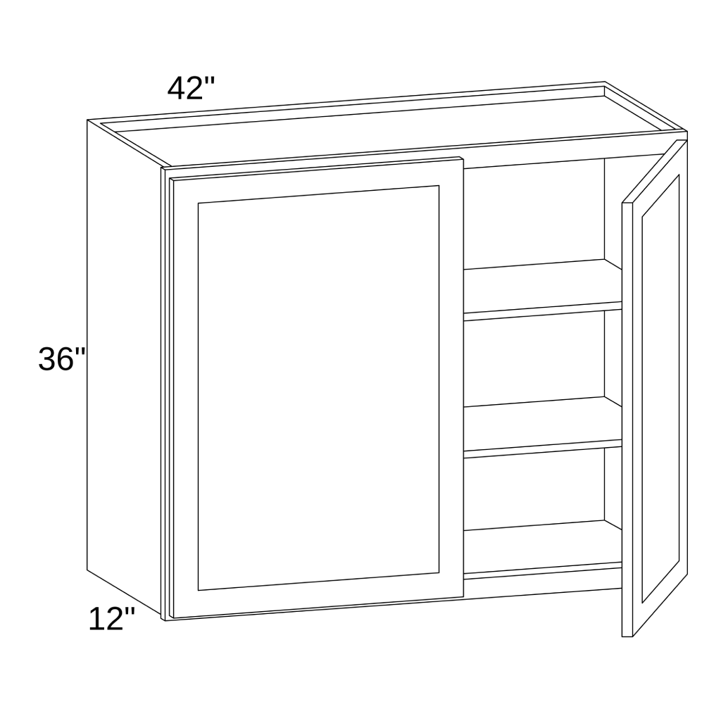W4242 - WALL DOUBLE DOORS CABINET
