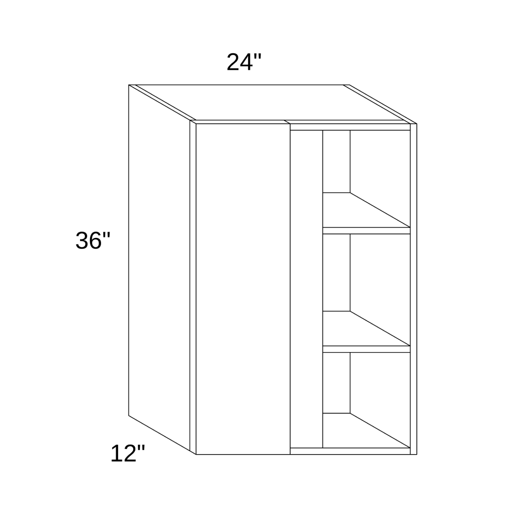 WBC2436 - WALL BLIND CORNER CABINET