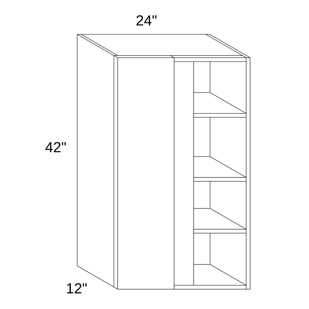 WBC2442 - WALL BLIND CORNER CABINET