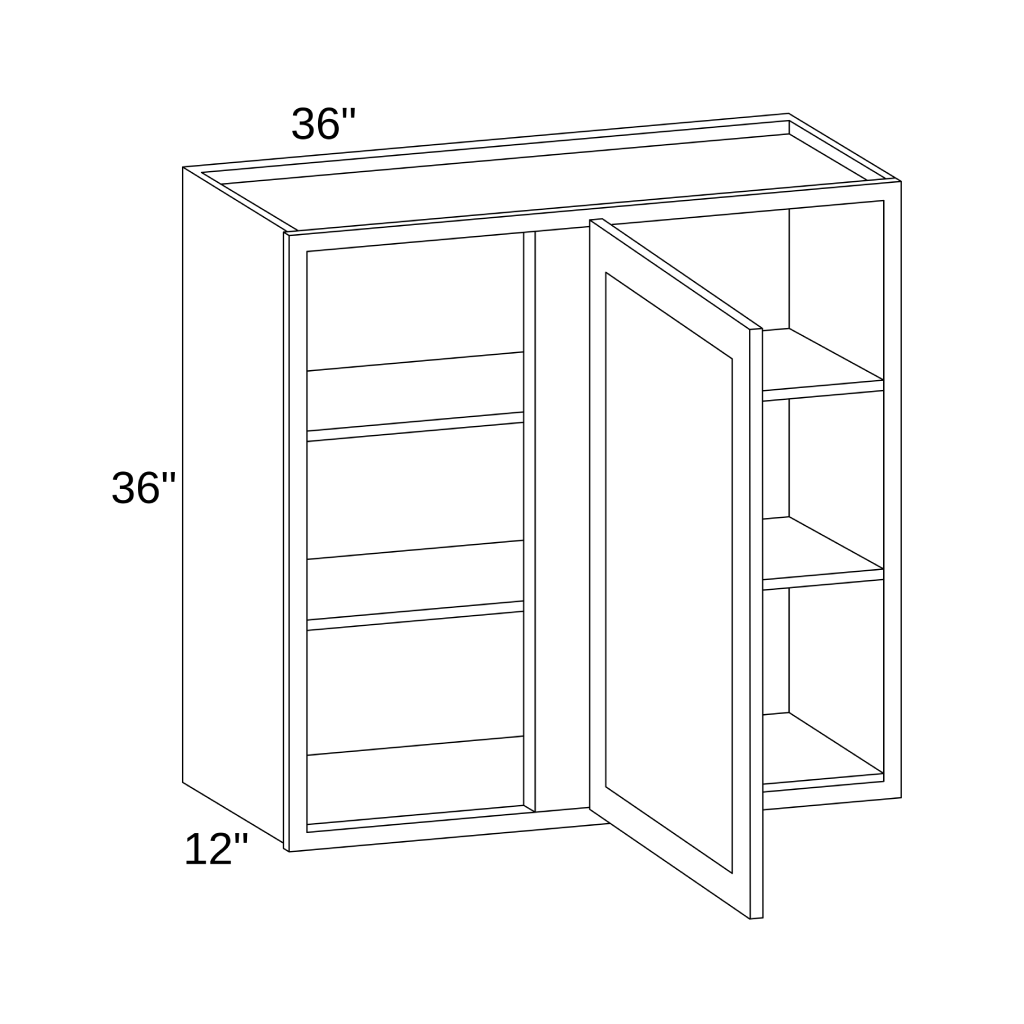 WBC3636 - WALL BLIND CORNER CABINET