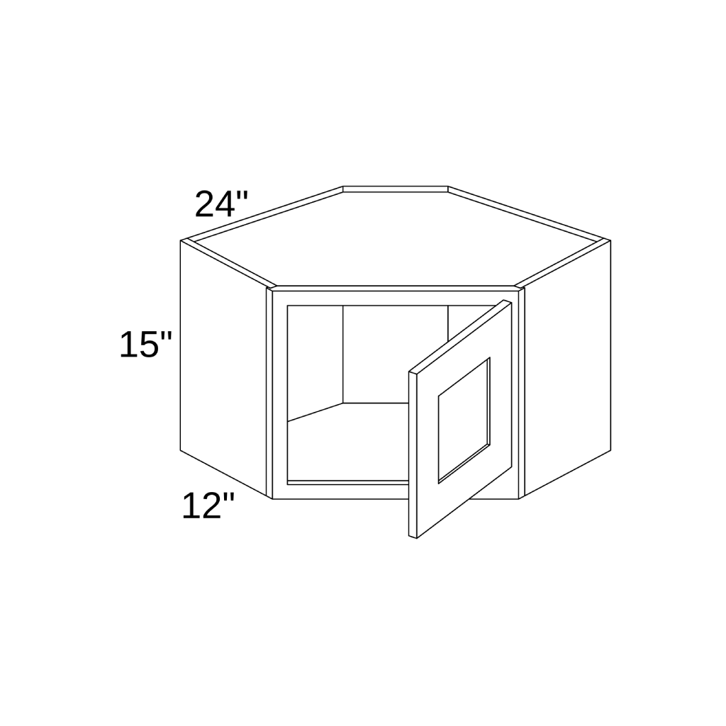 WDC2415 - WALL DIAGONAL CORNER CABINET