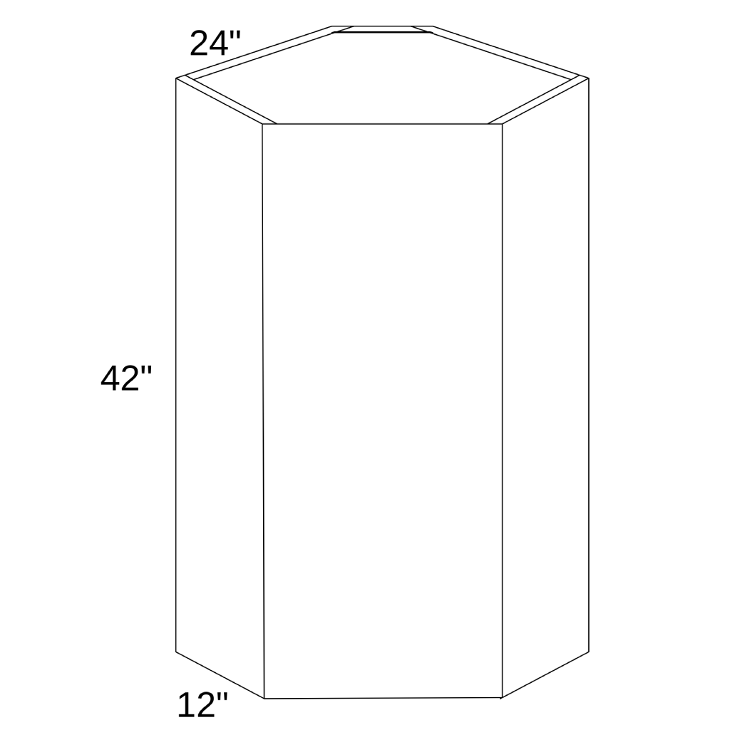 WDC2442 - WALL DIAGONAL CORNER CABINET