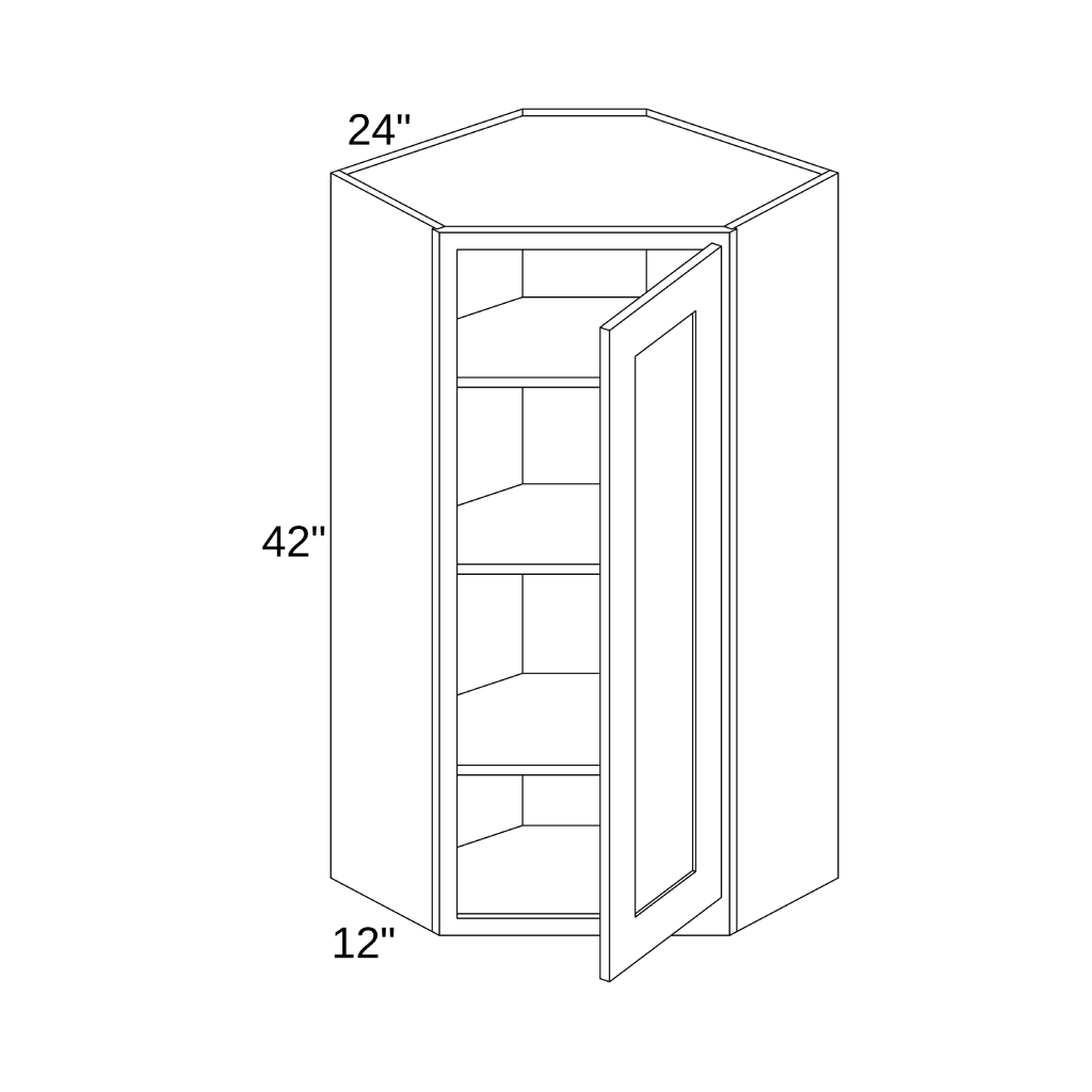 WDC2442 - WALL DIAGONAL CORNER CABINET