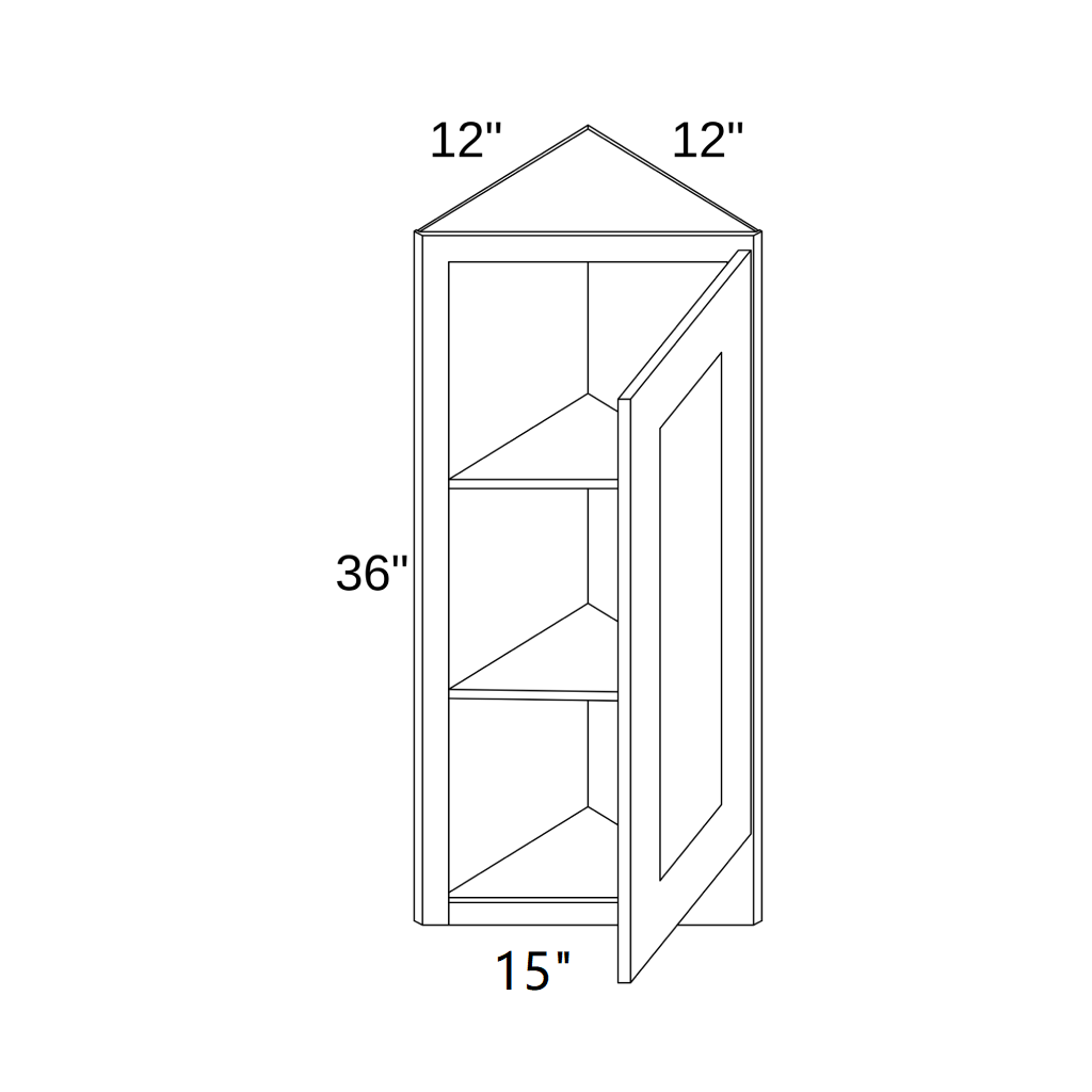 WEA1236 - WALL END ANGLE CABINET